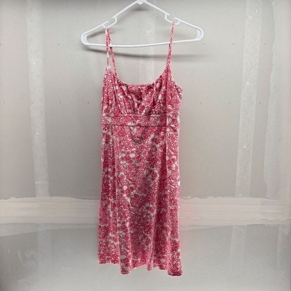Ann Taylor LOFT Size XS‎ 0 Red White Floral All Over Print Dress